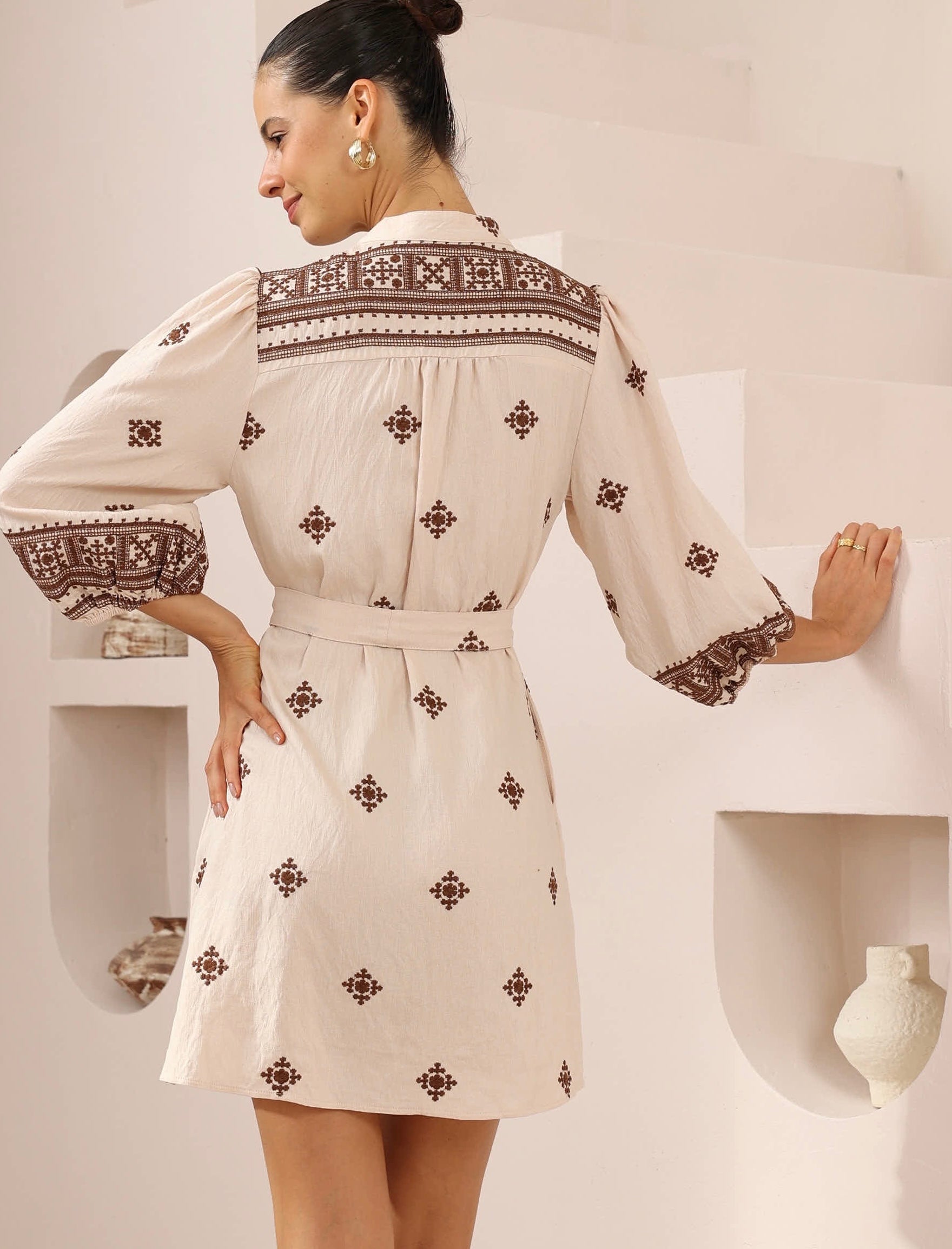 CHRYSTAL EMBROIDERED DRESS