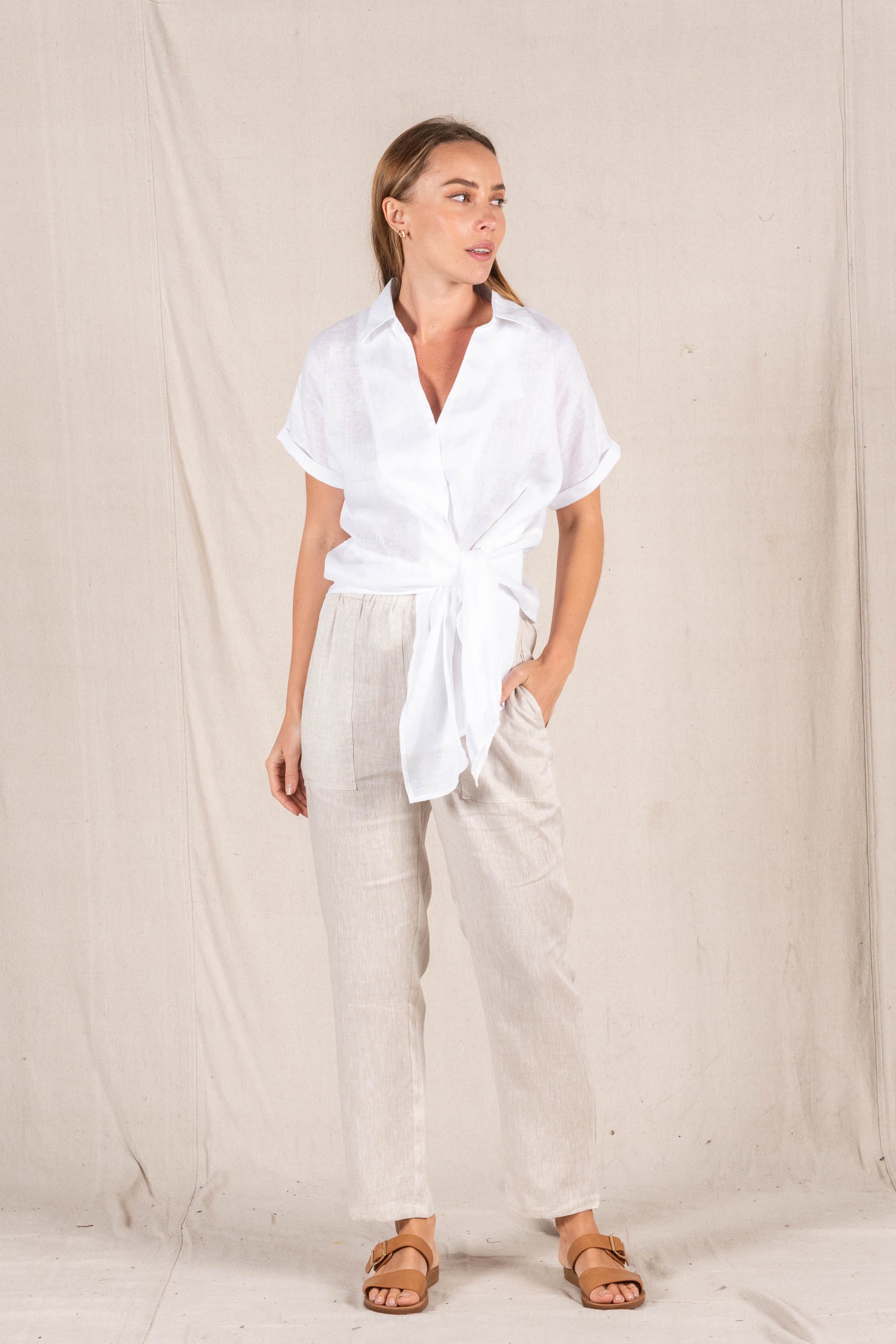 GUS LINEN SHIRT - White