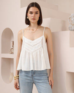 EVE LACE CAMISOLE TOP - White
