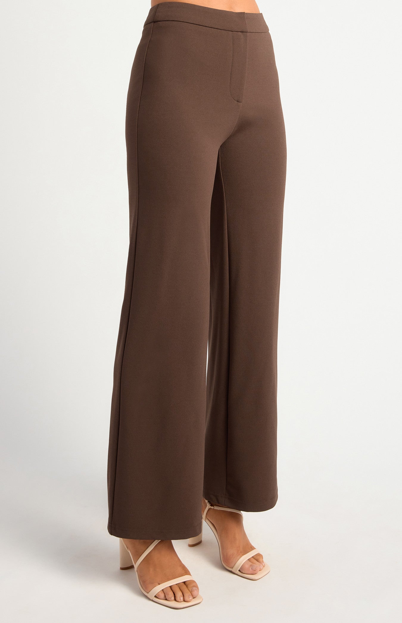 KARAH STRAIGHT LEG PANTS - Chocolate