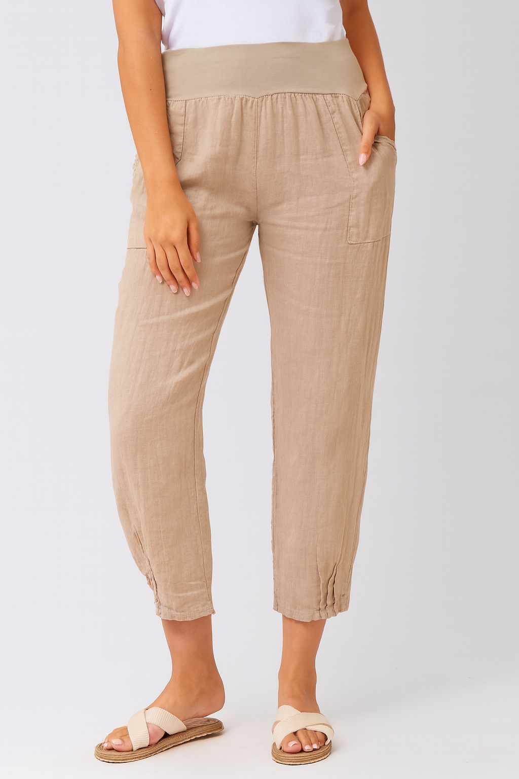LUNA LINEN PANTS - Beige