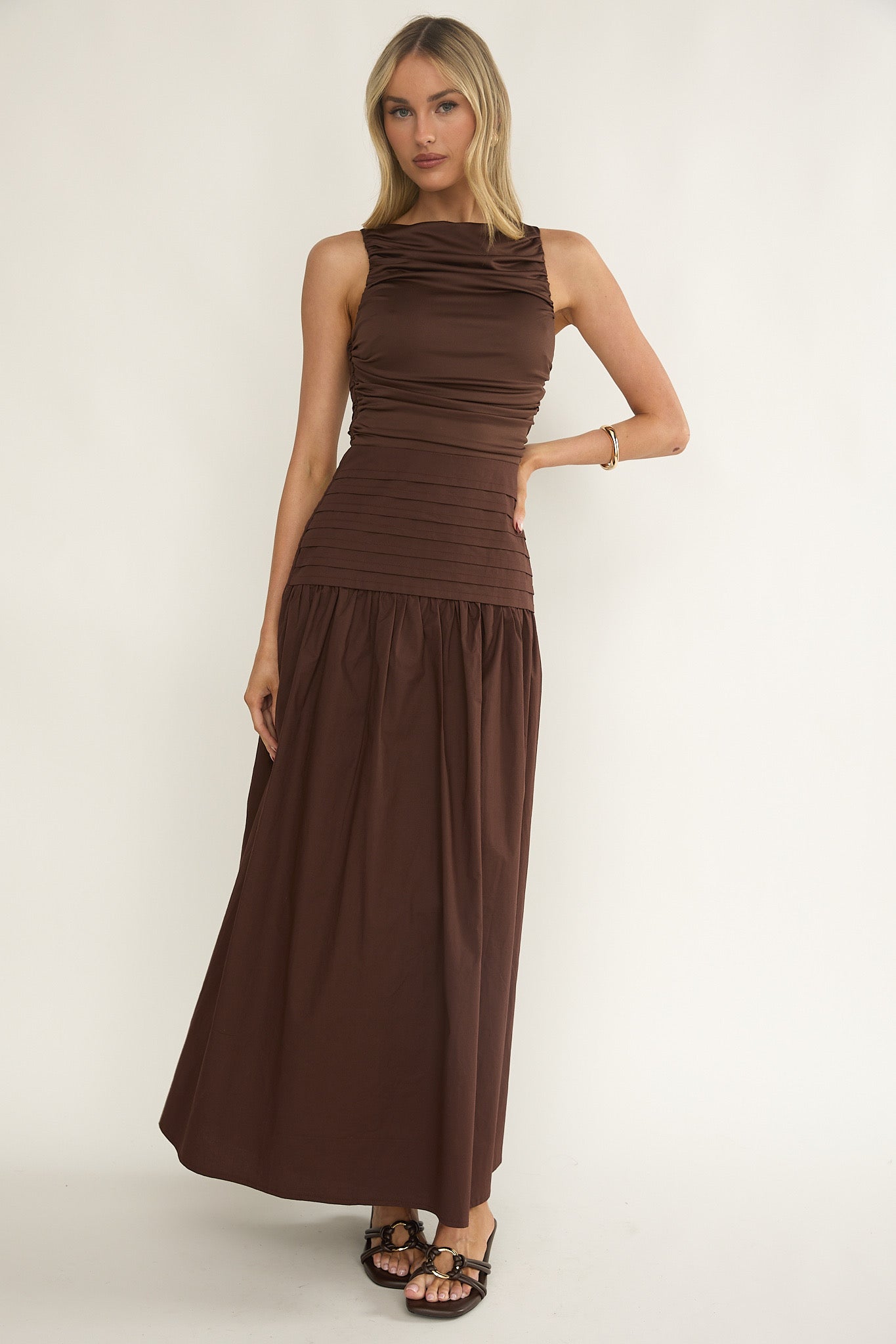 LESLIE MAXI DRESS - Chocolate