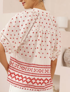 CALIFORNIA TOP - white red
