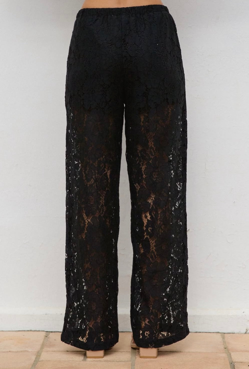 ISABEL LACE PANT - Black