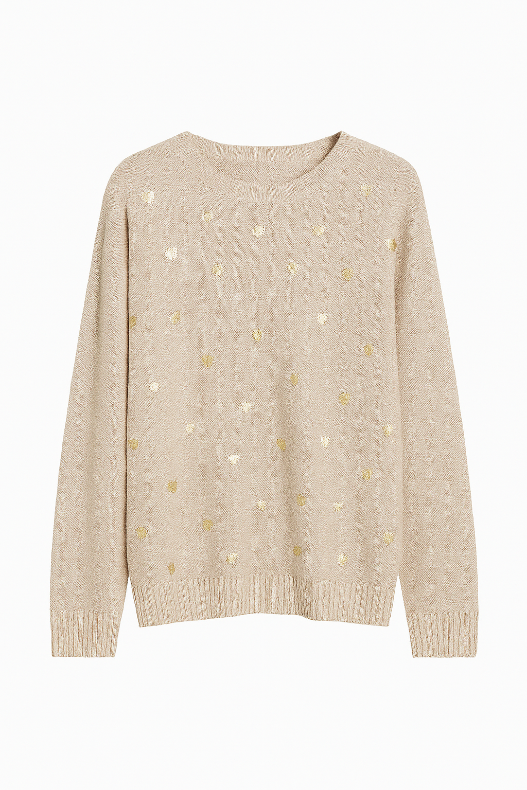 GOLDIE HEART KNIT JUMPER - Beige