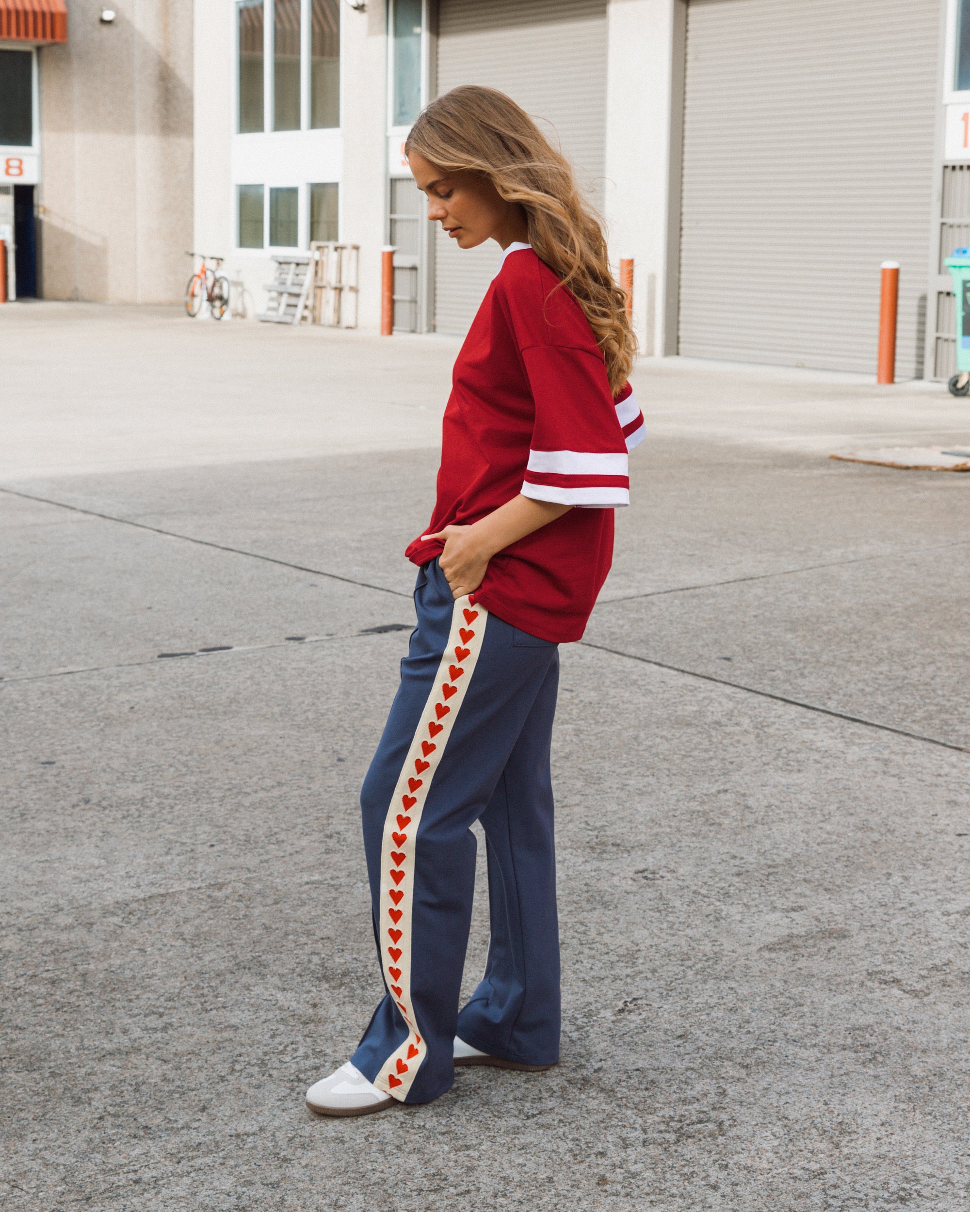 WITH LOVE ELEVATED TRACK PANTS - Blue
