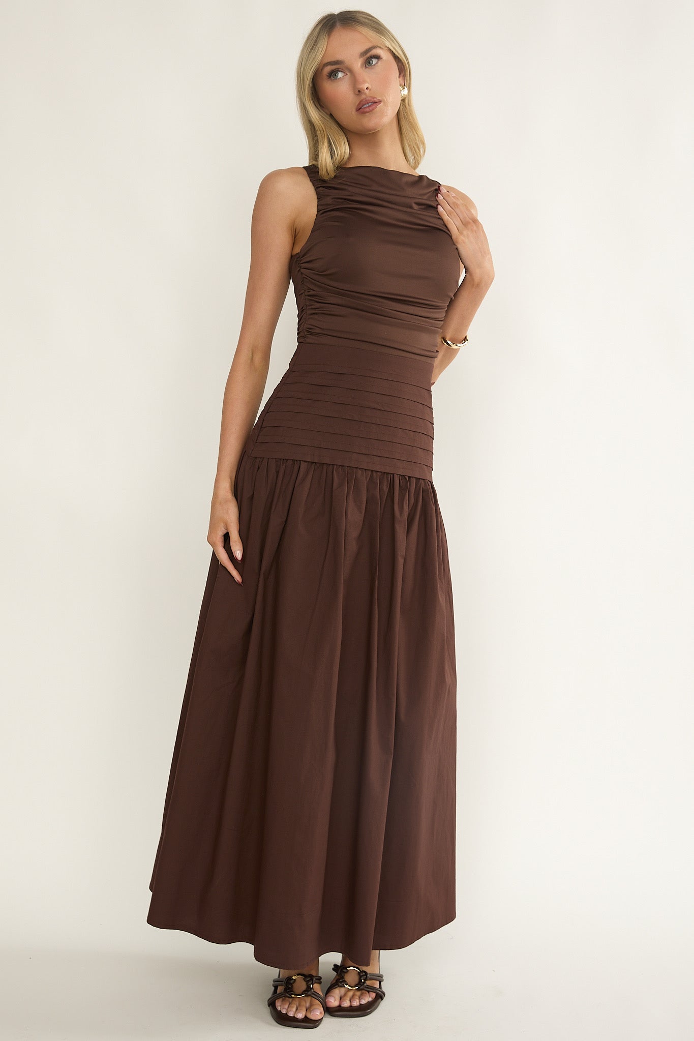 LESLIE MAXI DRESS - Chocolate