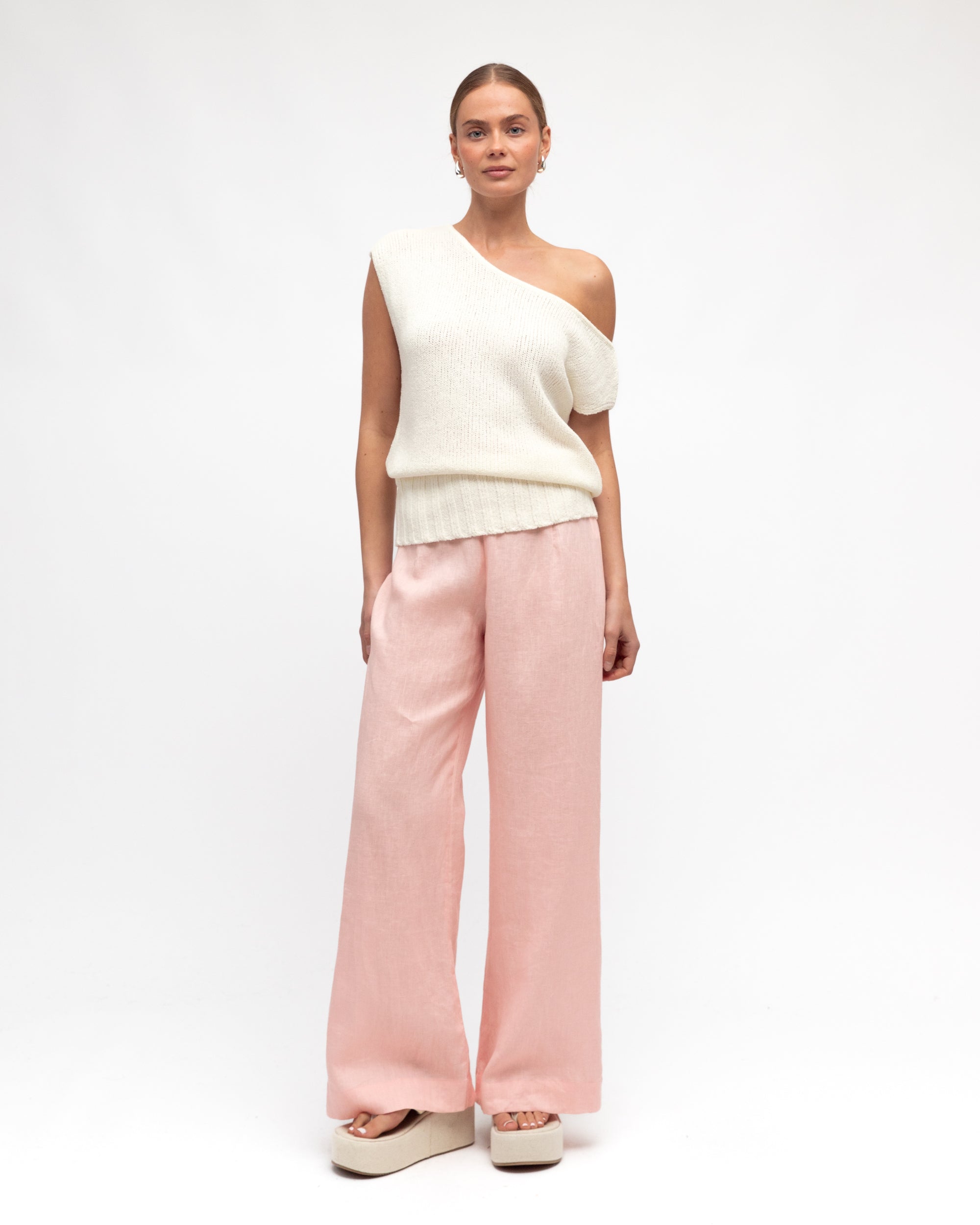 ARCHICO LINEN PANTS - Pink