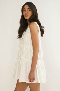 REESE TIERED MINI DRESS - White