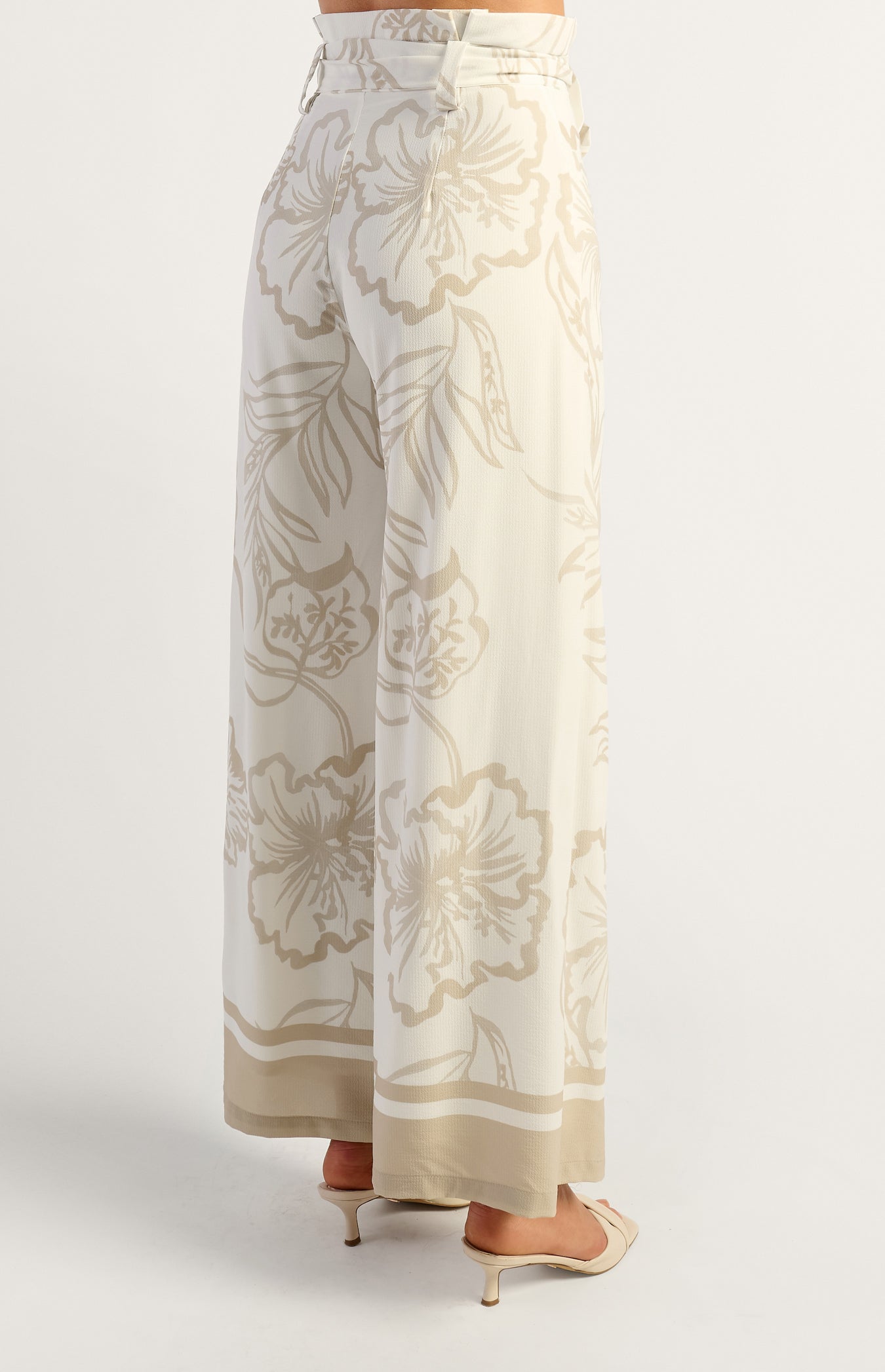 SOLARA WIDE LEG PANTS - Sand Bloom
