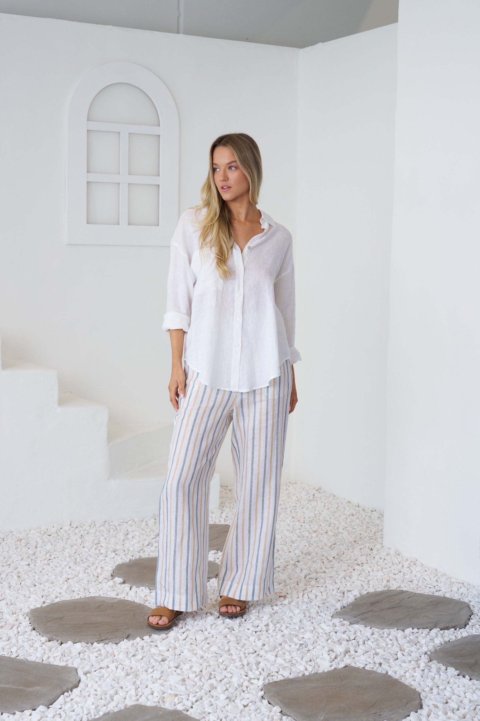 JESSICA LINEN SHIRT - White