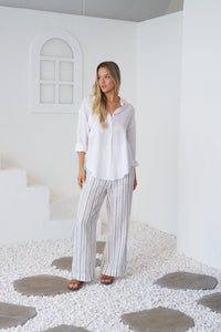 JESSICA LINEN SHIRT - White