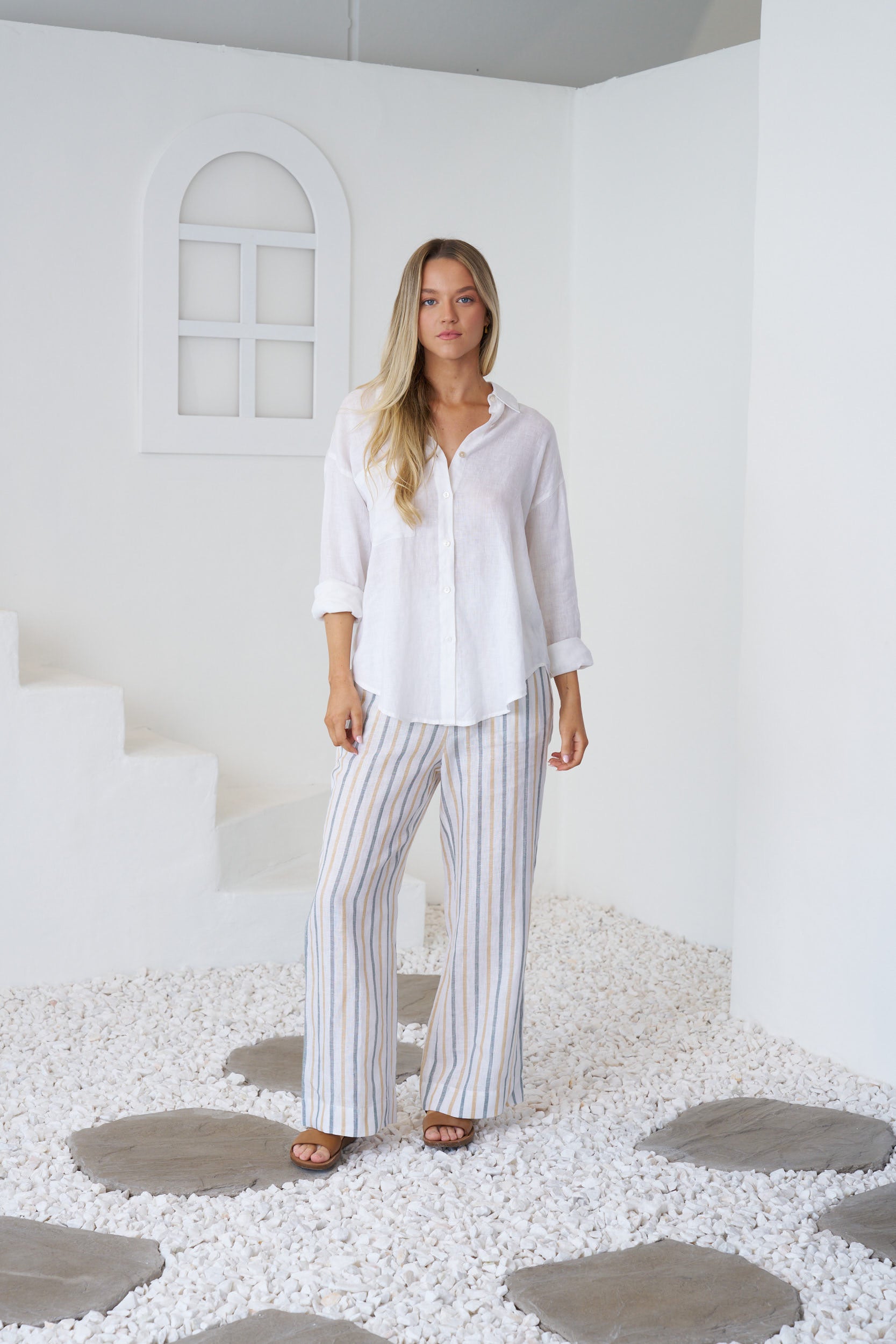 JESSICA LINEN SHIRT - White