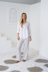 JESSICA LINEN SHIRT - White