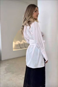 OPAL COTTON TIE UP SHIRT - White