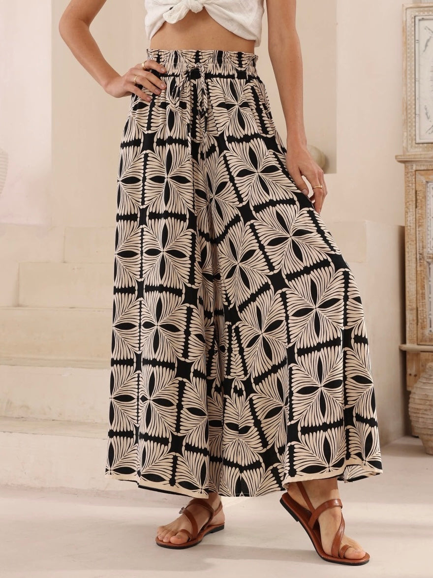 BRIANA PANTS - Black/beige