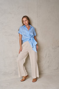 GUS LINEN SHIRT - Baby Blue