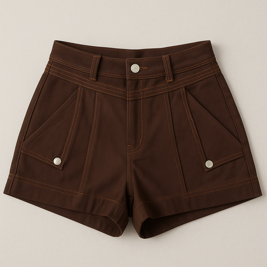 JOSEPHINE DENIM SHORTS - Chocolate