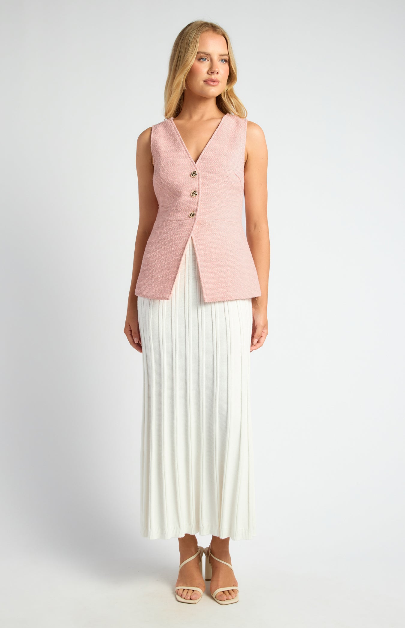 KALI TWEED VEST - Pink