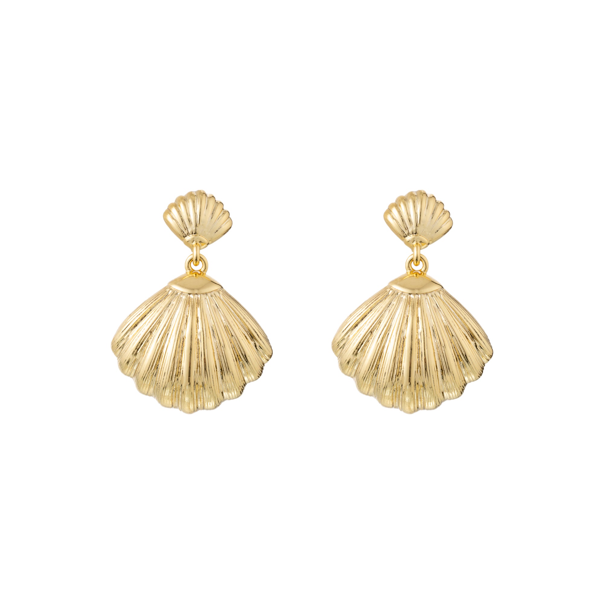 EDEN SHELL DROP EARRINGS - Gold