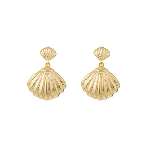 EDEN SHELL DROP EARRINGS - Gold