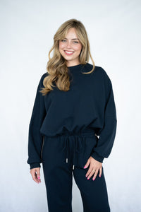 NOVAH CREW SWEATER - Navy