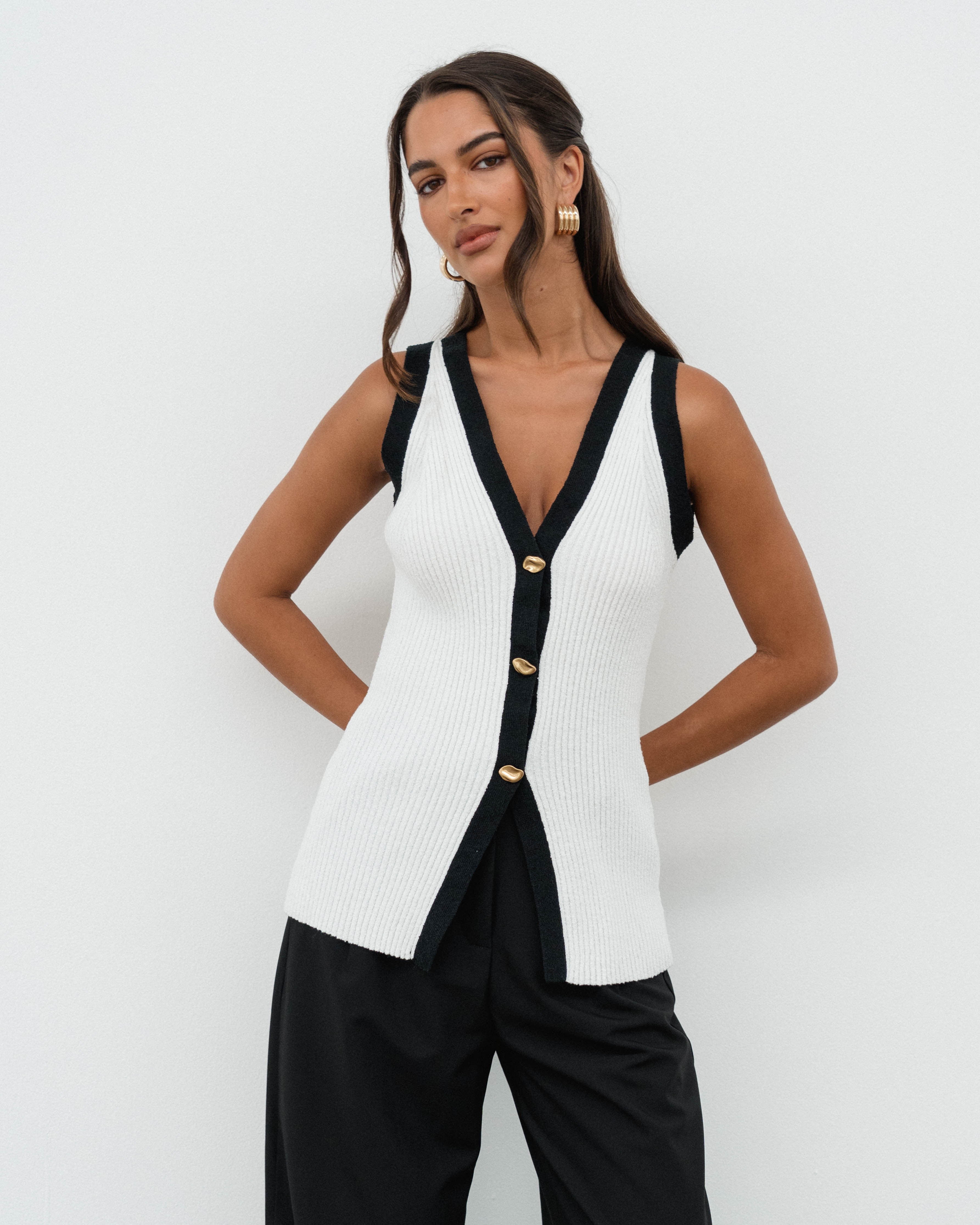 ELSIE KNIT TOP - White