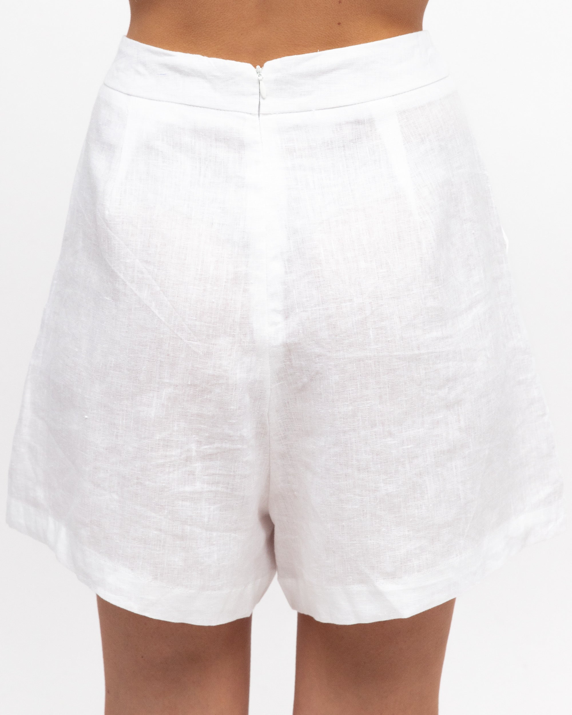 ROLLAND LINEN SHORTS - White