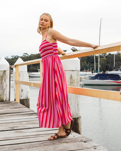 LENATA STRIPE MIDI DRESS