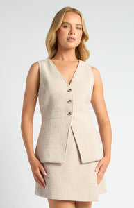 KALI TWEED VEST - Tan