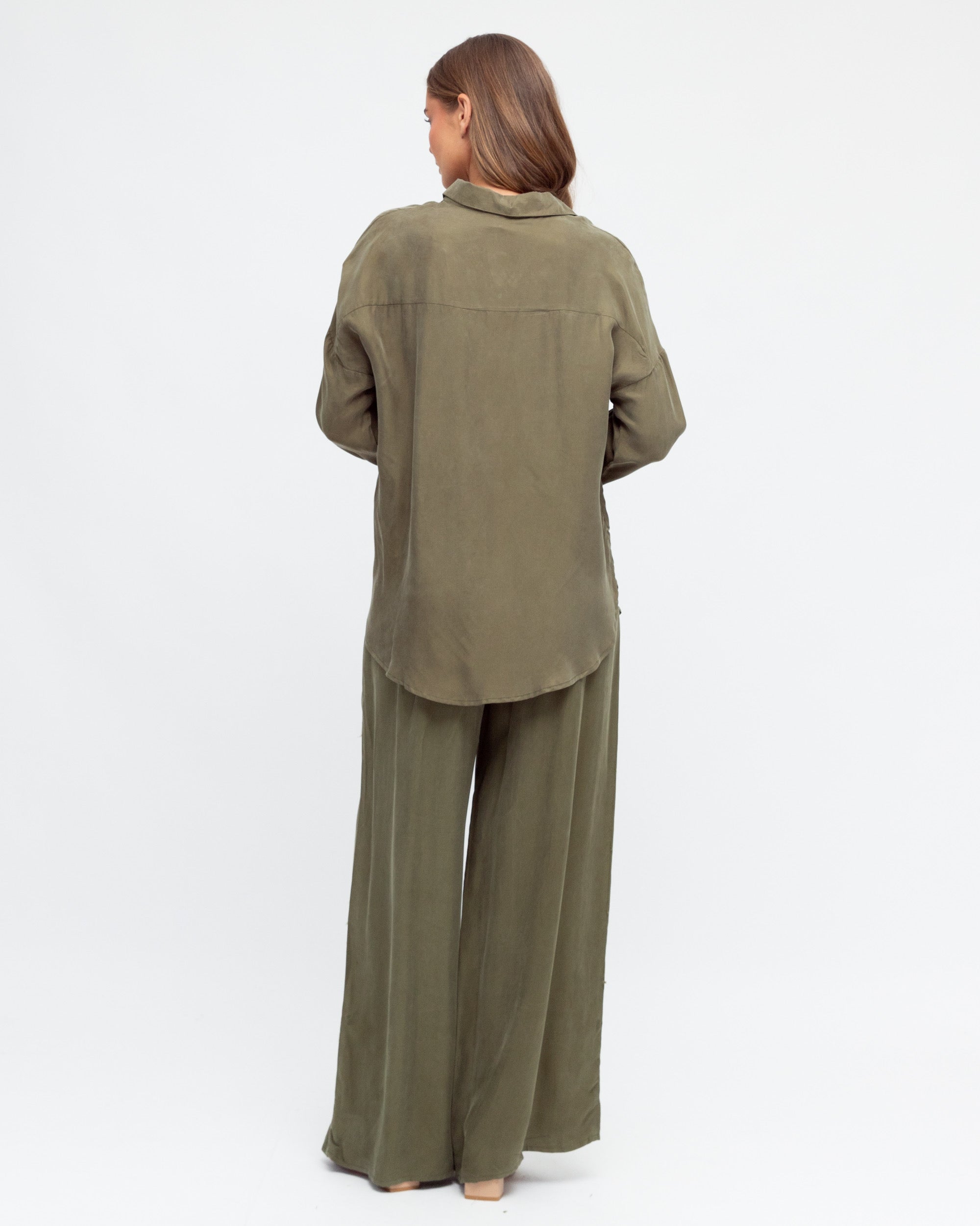 PEARL CUPRO SHIRT - Olive