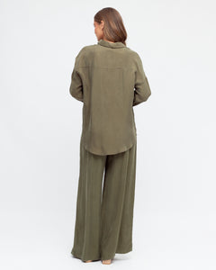 PEARL CUPRO SHIRT - Olive