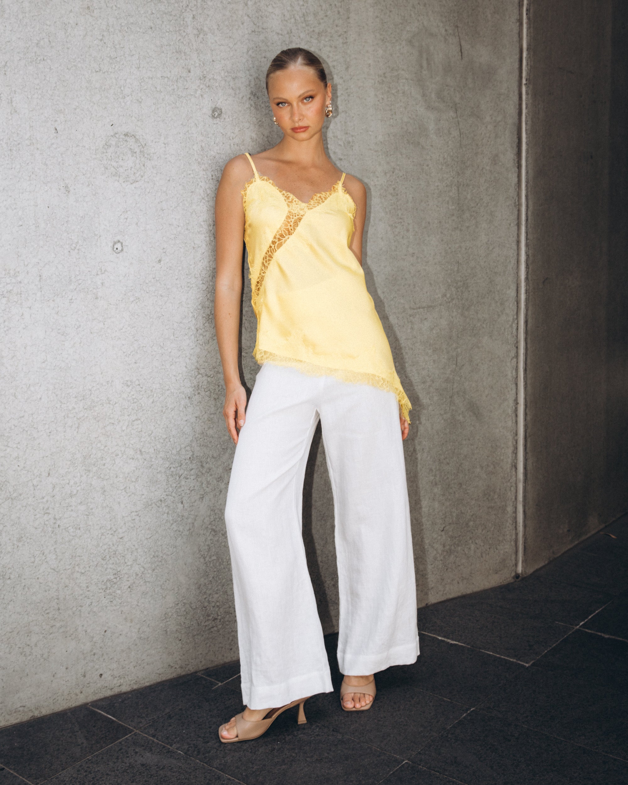 ASENYA LACE CAMI - Lemon