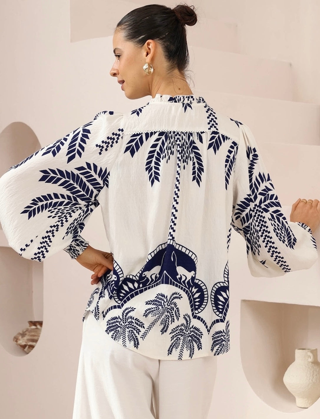 NIAMA TOP NAVY WHITE