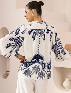 NIAMA TOP NAVY WHITE