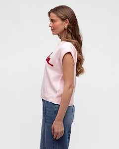 LOVE KNIT VEST - Pink
