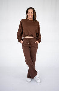 NOVAH ELEVATED TRACK PANT - Chocolate