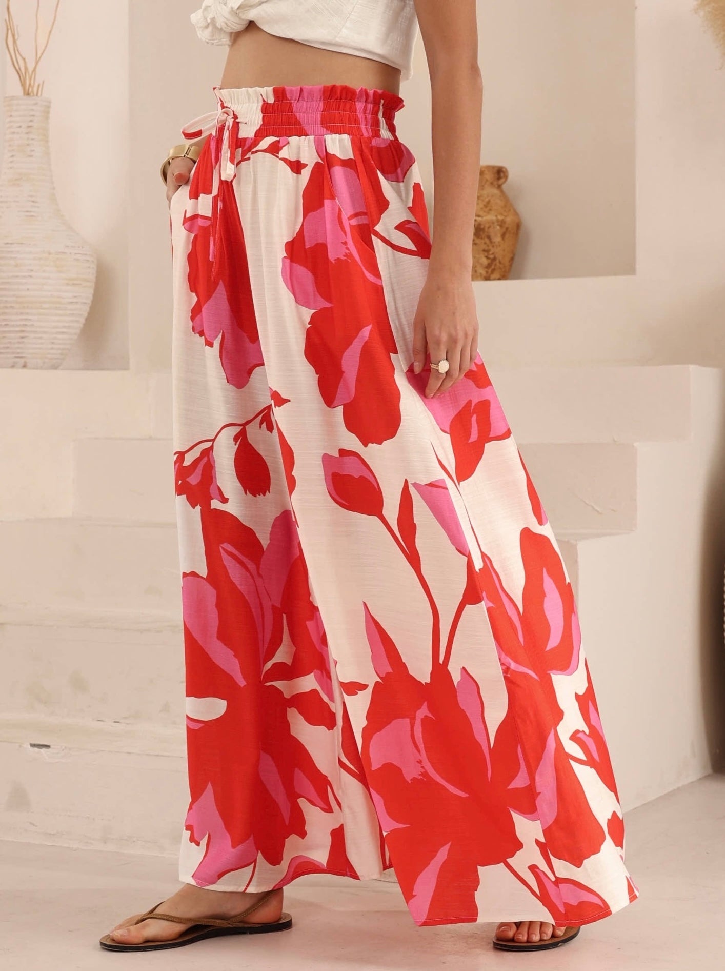 GEMMA PANT - Red Floral