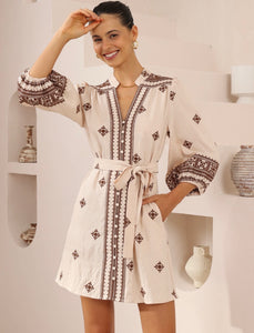 CHRYSTAL EMBROIDERED DRESS