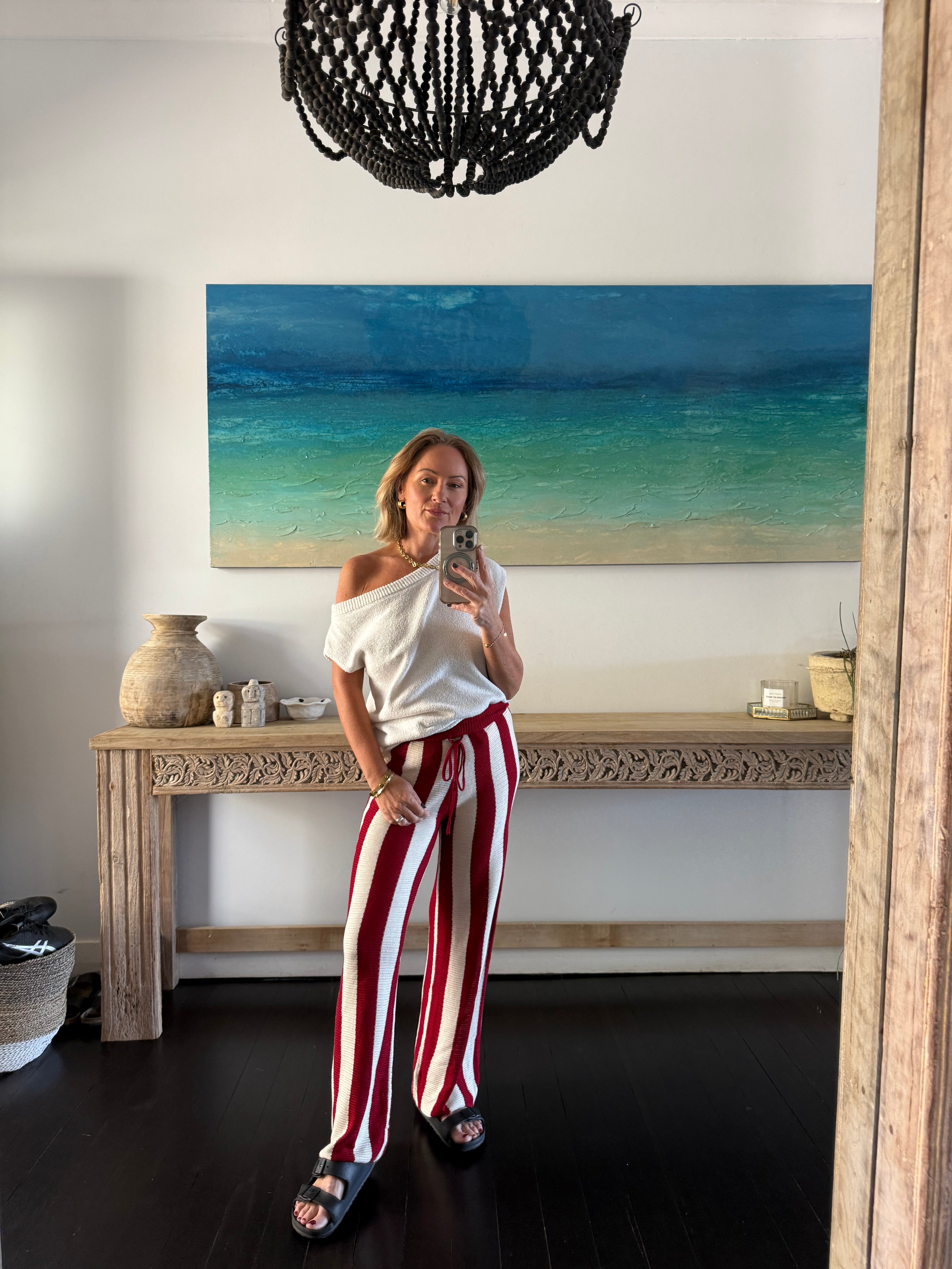 TYLER KNIT ASYM TOP - White