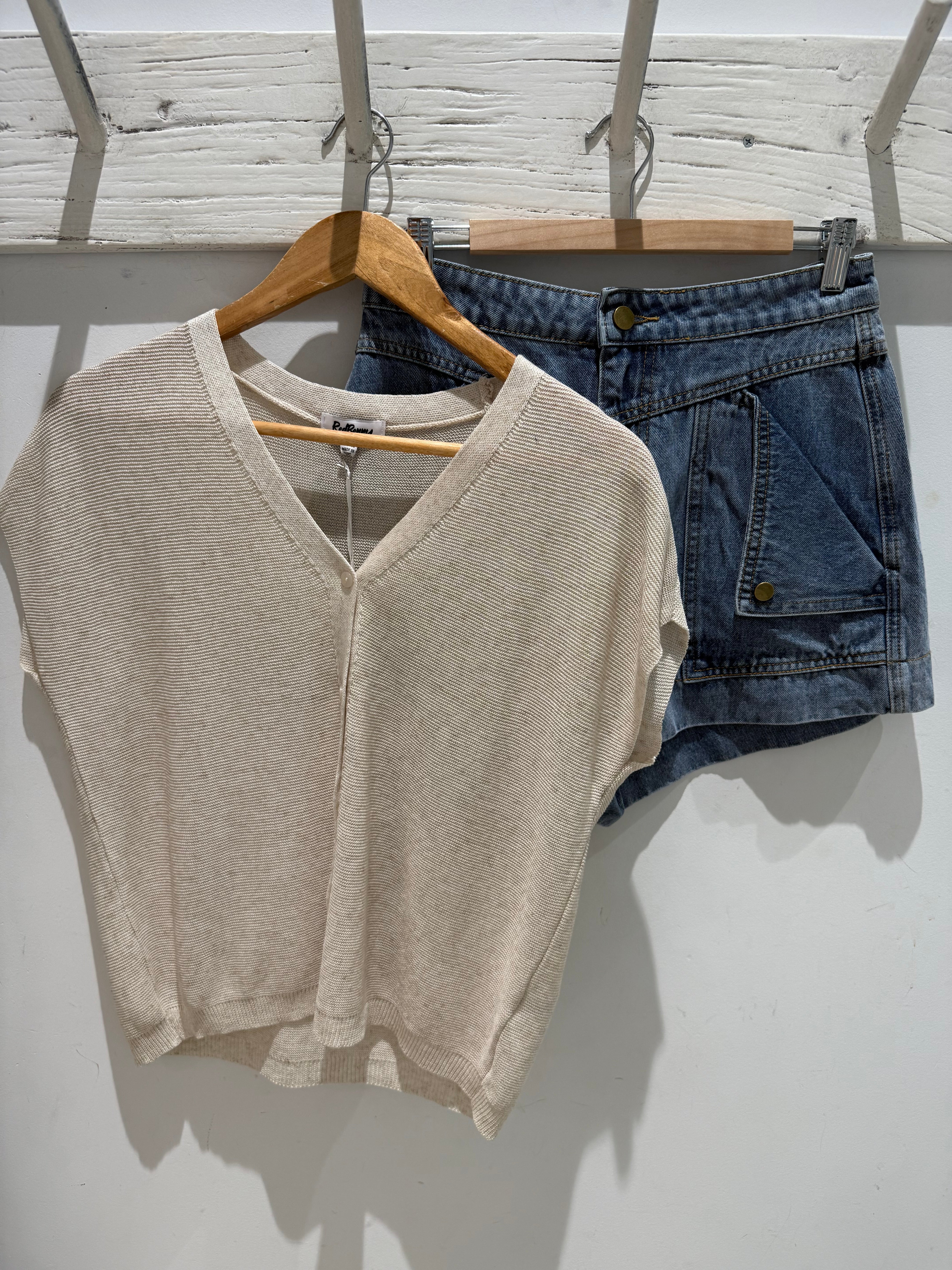 LUNETA COTTON TOP - Natural Beige