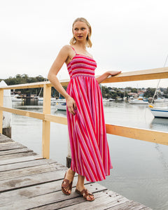 LENATA STRIPE MIDI DRESS