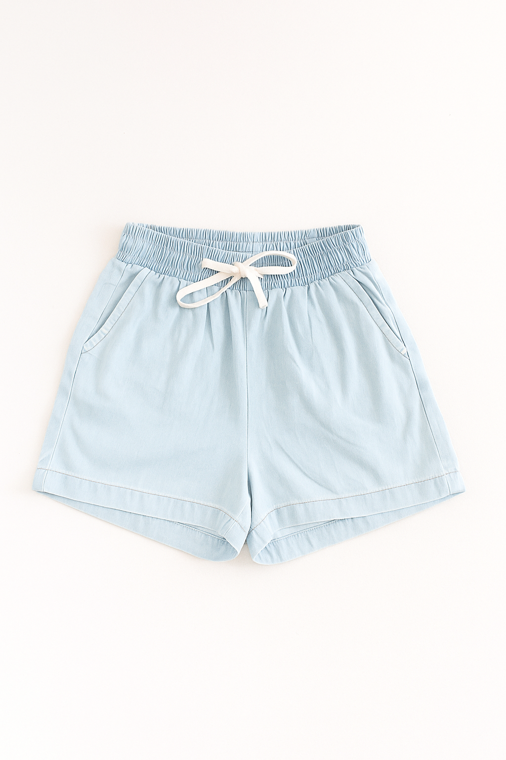 MILA DENIM SHORTS - Pale blue