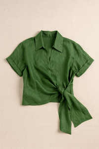 GUS LINEN SHIRT - Fern green