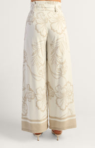SOLARA WIDE LEG PANTS - Sand Bloom