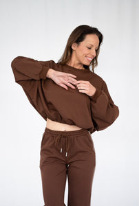 NOVAH CREW SWEATER - Chocolate
