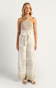 SOLARA WIDE LEG PANTS - Sand Bloom