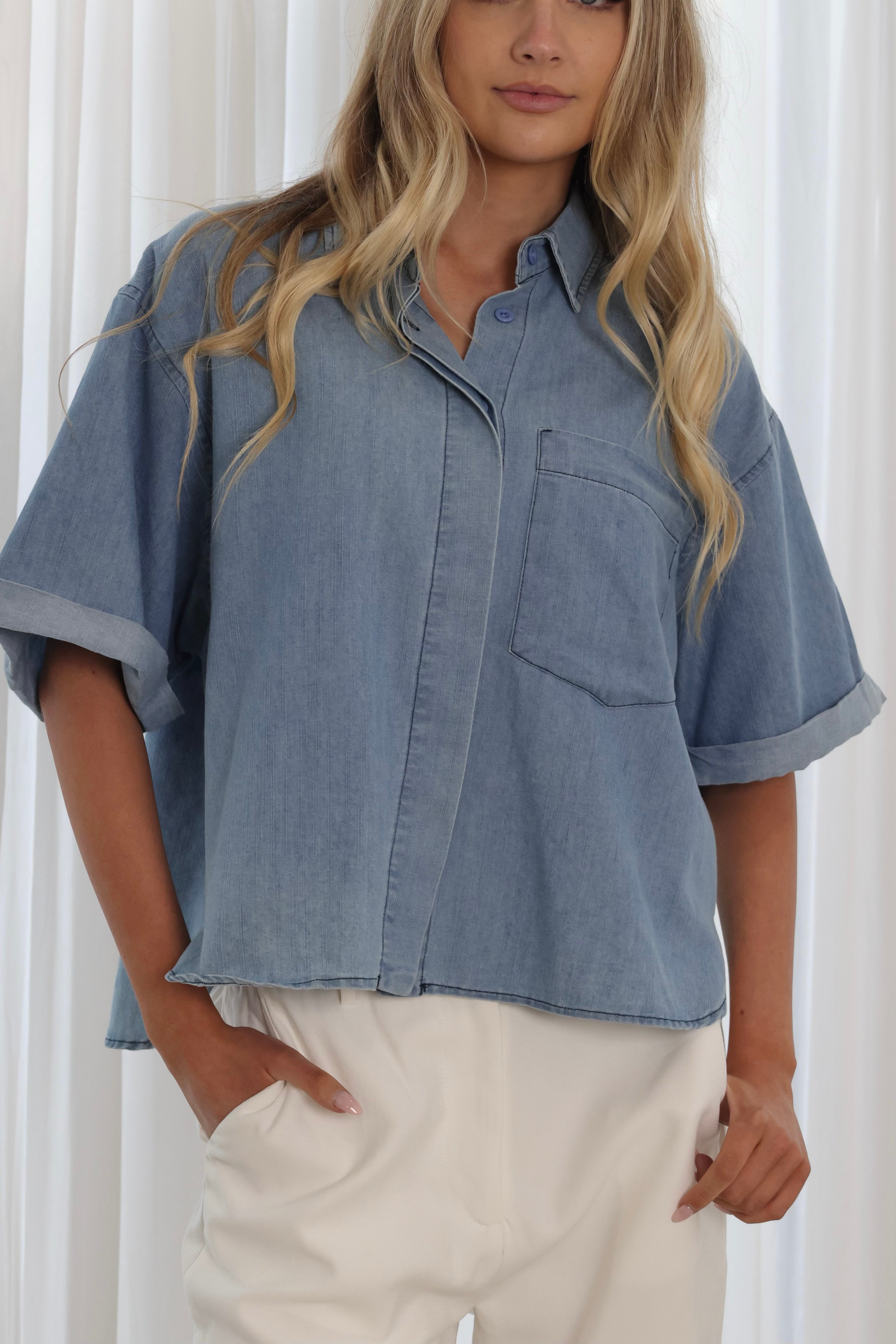 CHLOE RELAXED DENIM SHIRT