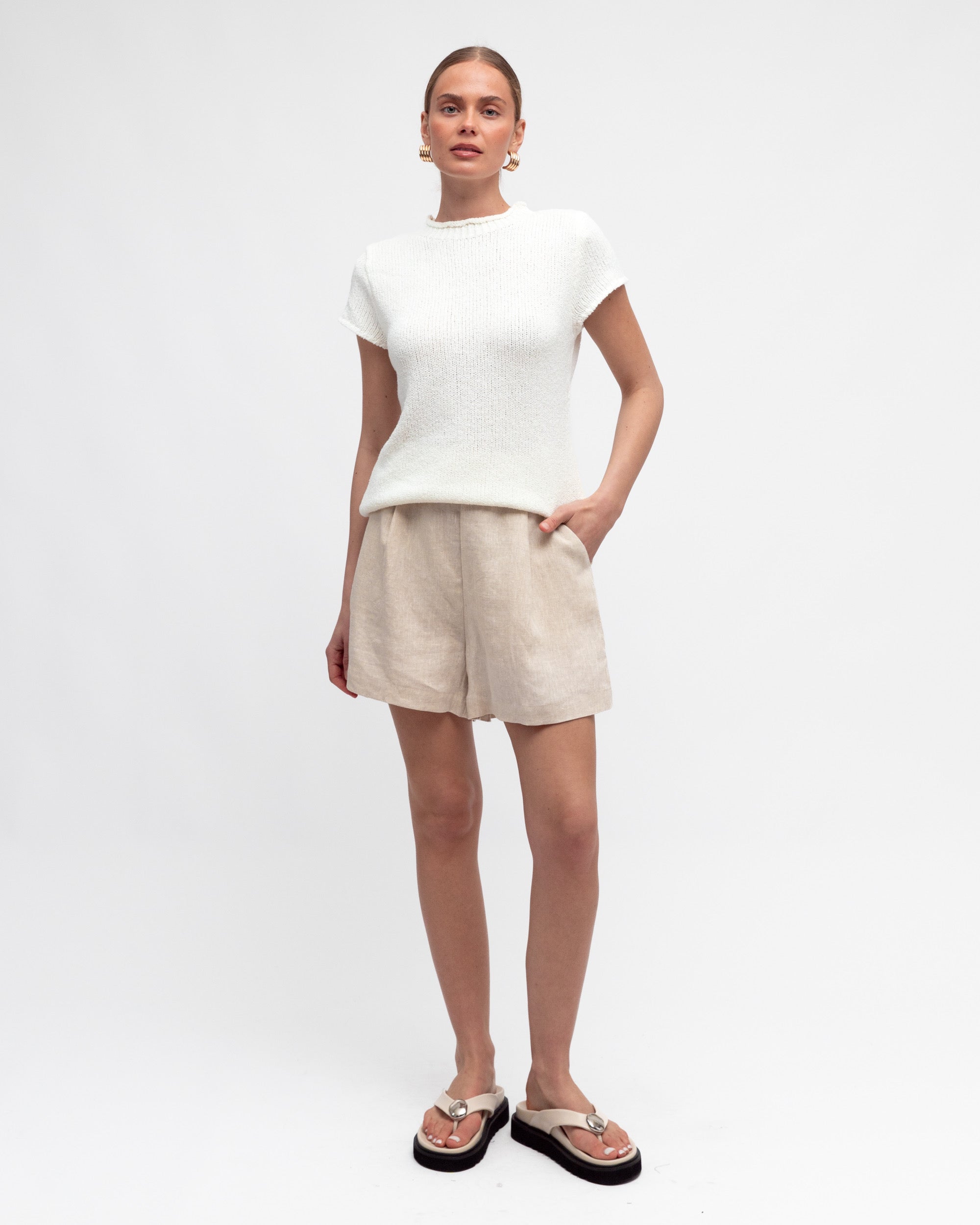 ELIZABETH KNIT TOP - White