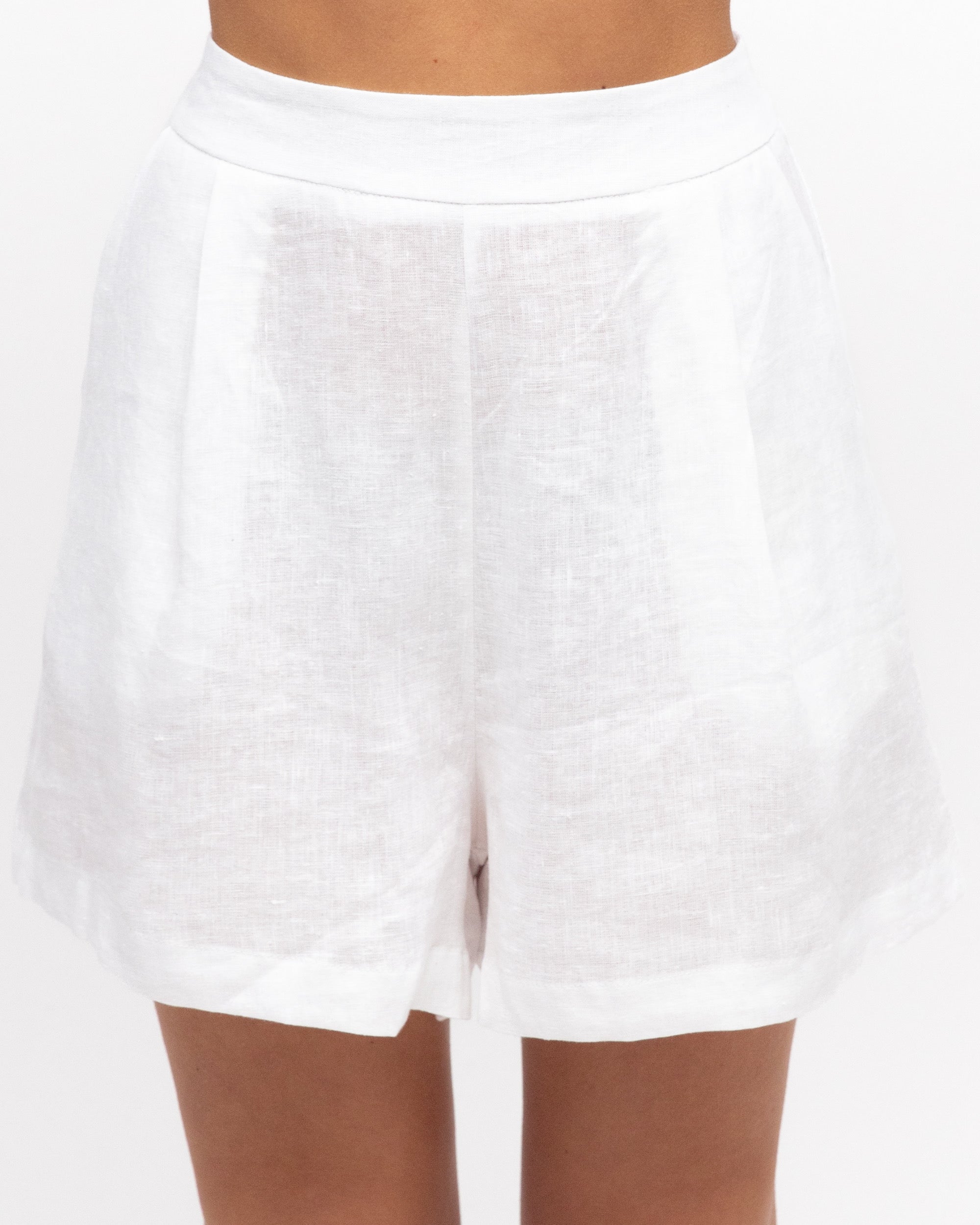 ROLLAND LINEN SHORTS - White